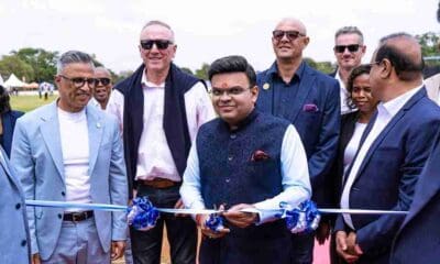 Jay Shah inaugurating the TCA Arena in Tanzania