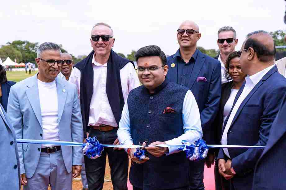 Jay Shah inaugurating the TCA Arena in Tanzania