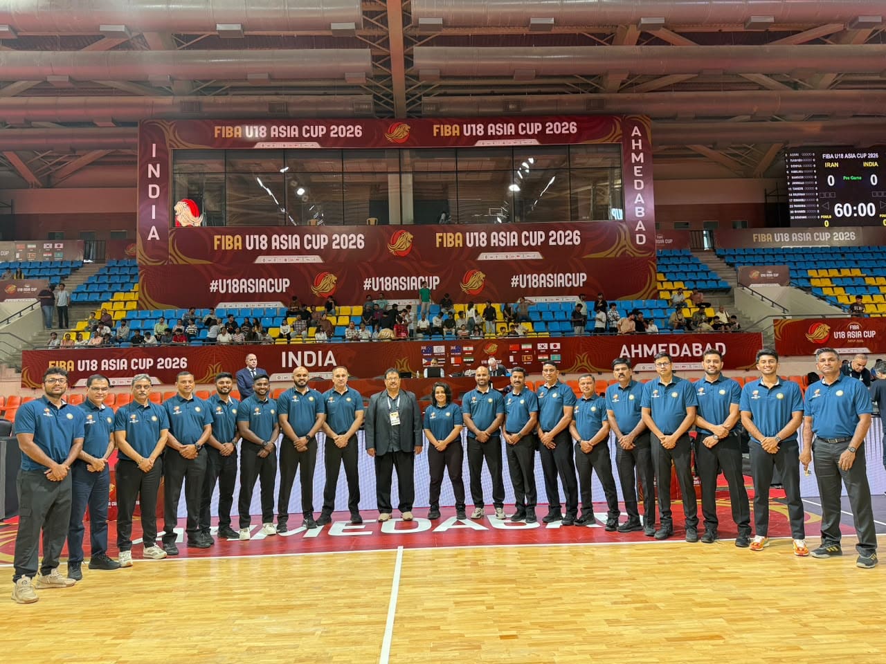 FIBA Under-18 Asia Cup tournament director Norman Isaac with the Indian officials