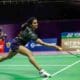 PV Sindhu at a training session