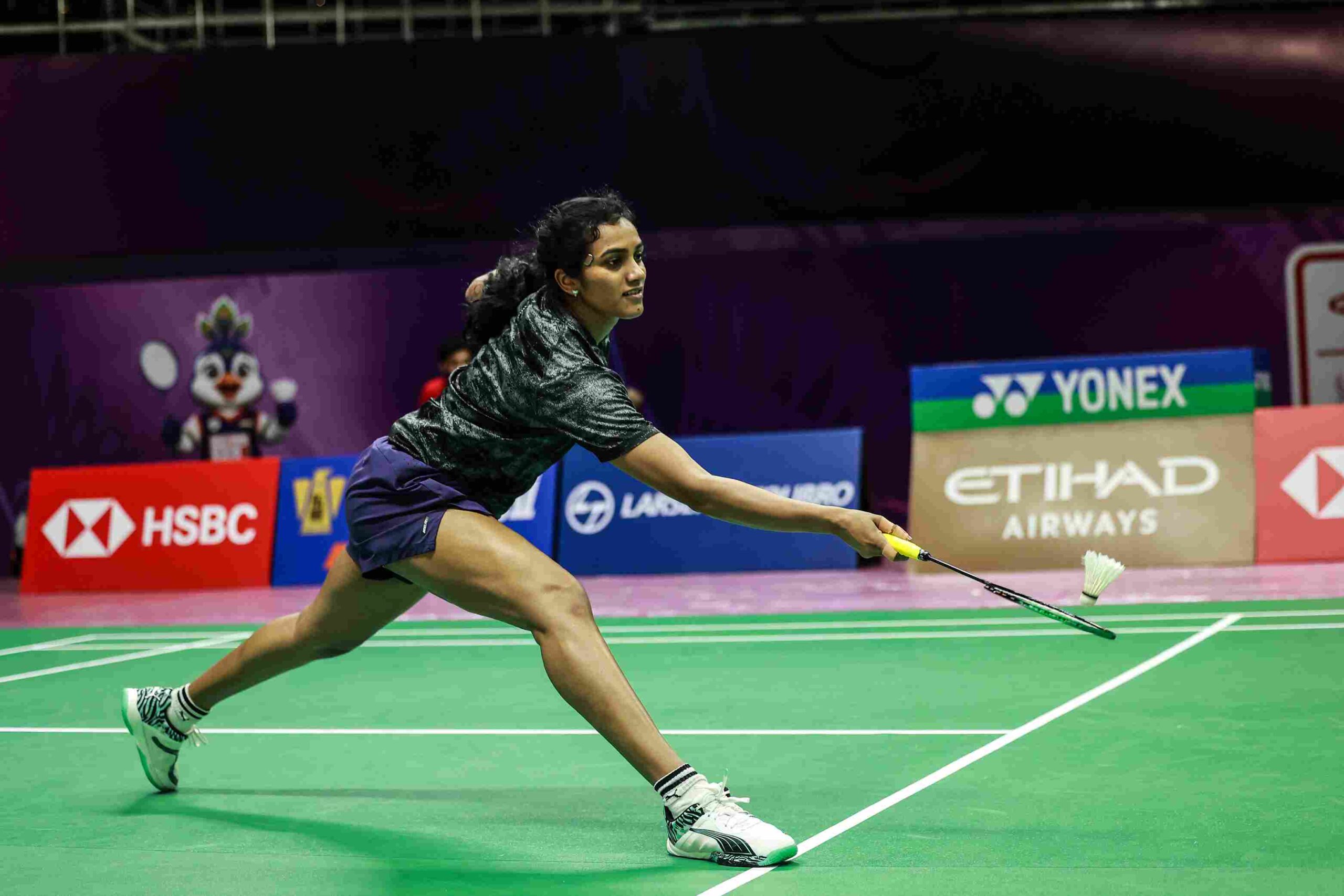 PV Sindhu at a training session
