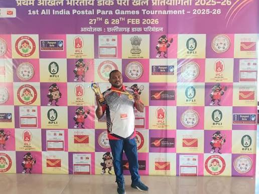 Ragula Naresh Yadav of Secunderabad HO had won the gold medal at the 1st All India Postal Para games