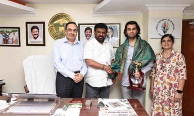 Raja Rithvik with SATG chairman K Shiv Sena Reddy