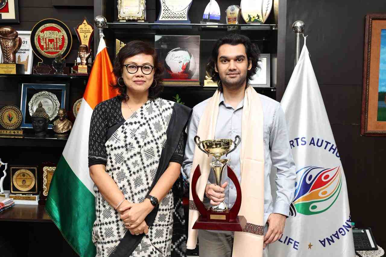 Raja Rithvik with SATG MD Dr A Sonibala Devi