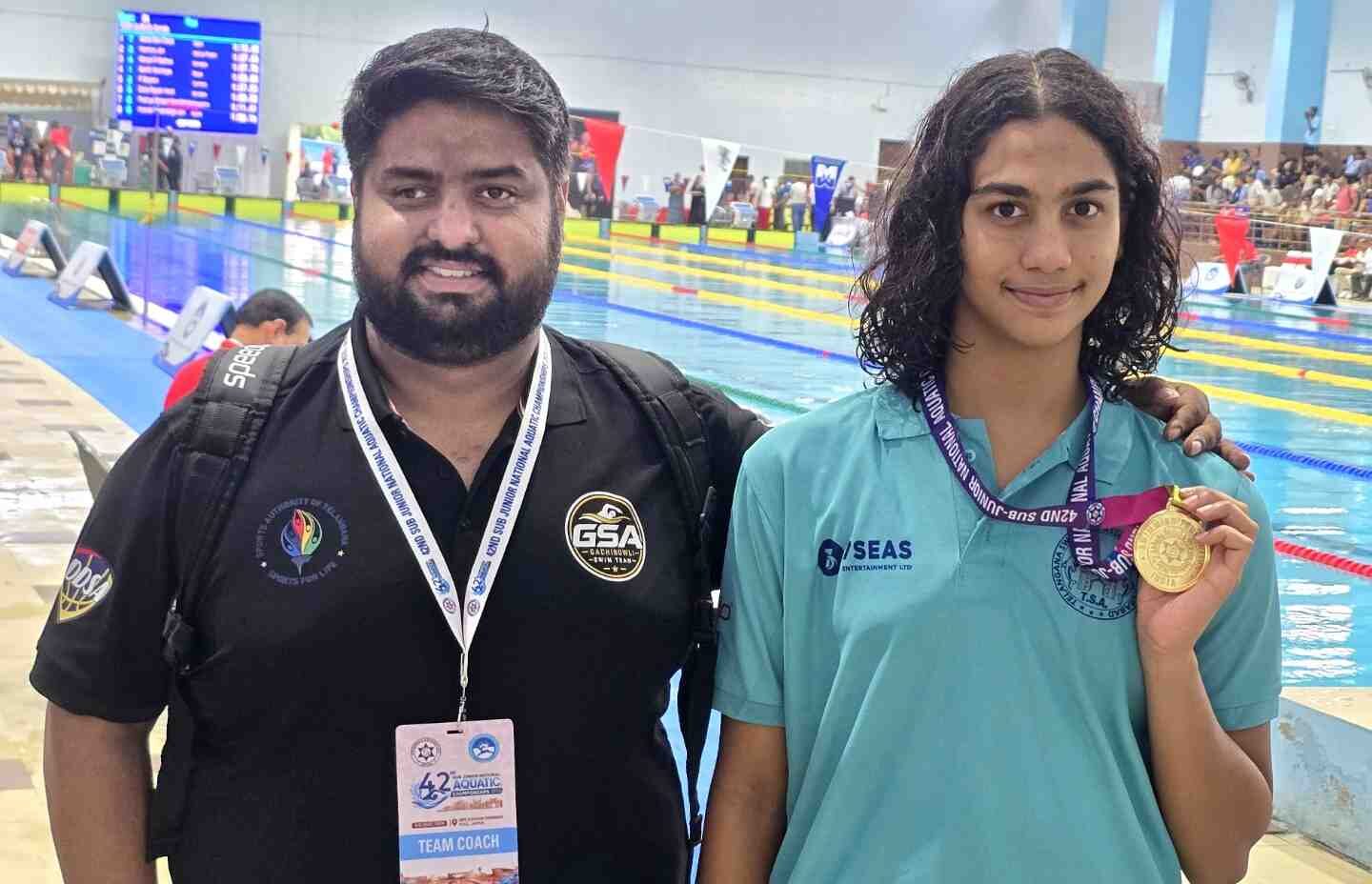 Shivani Karra and coach Ayush Yadav