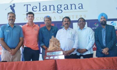 Kapil Dev and Telangana miniser J Krishna Rao at the announcement of the Telangana Golconda Masters