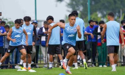 Bengaluru FC's Sunil Chhetri at a training session