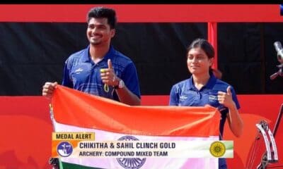 Telangana compound archer Chikitha Taniparthi and Maharashtra’s Sahil Jadhav