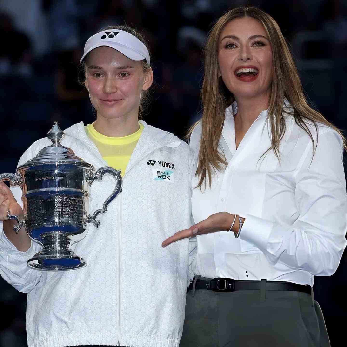 Elena Rybakina with Maria Sharapova