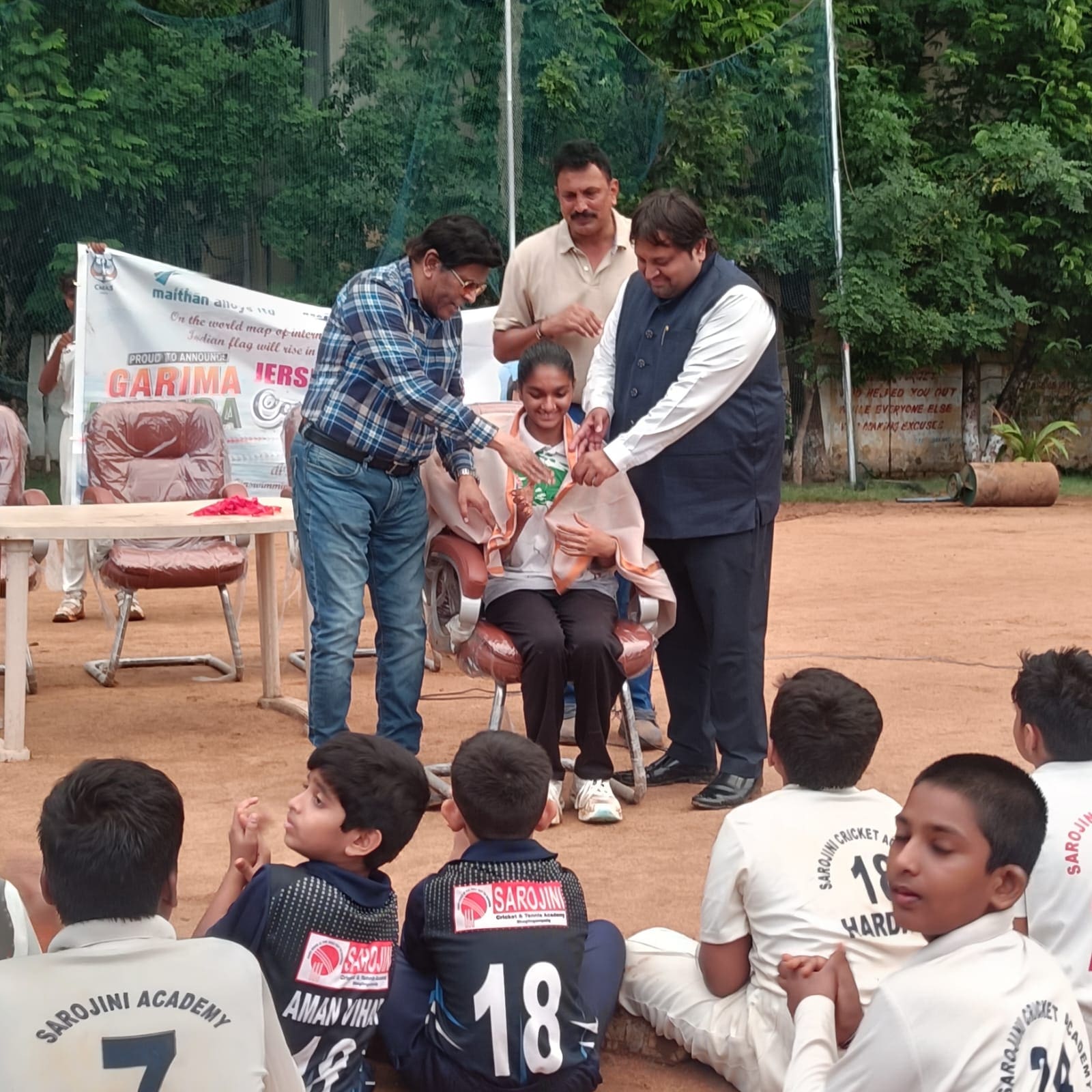 Garima Mishra felicitated at Sarojini Sports Academy