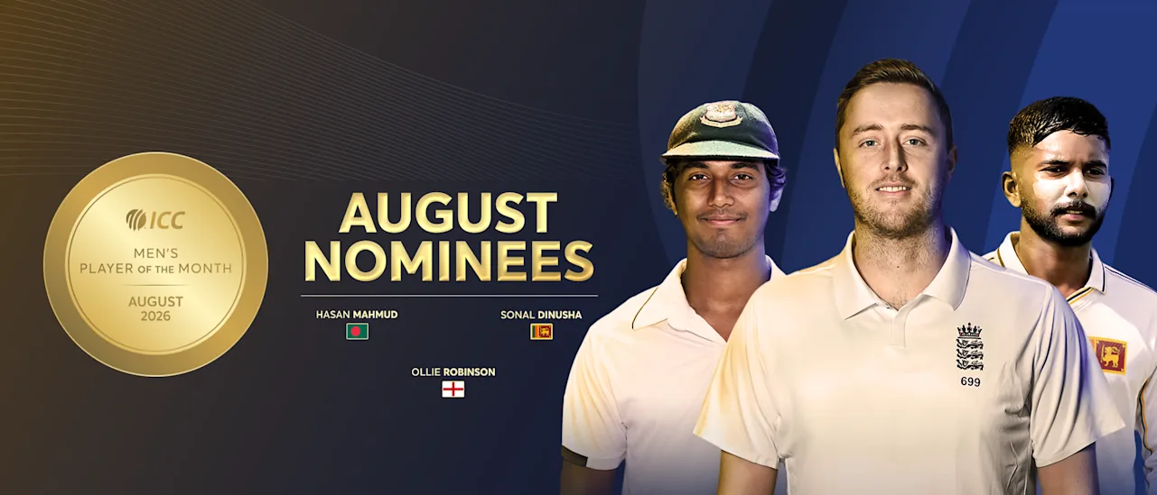Sri Lanka’s Dinusha and Isle of Man’s Lucy head ICC POTM nominees for August 2026