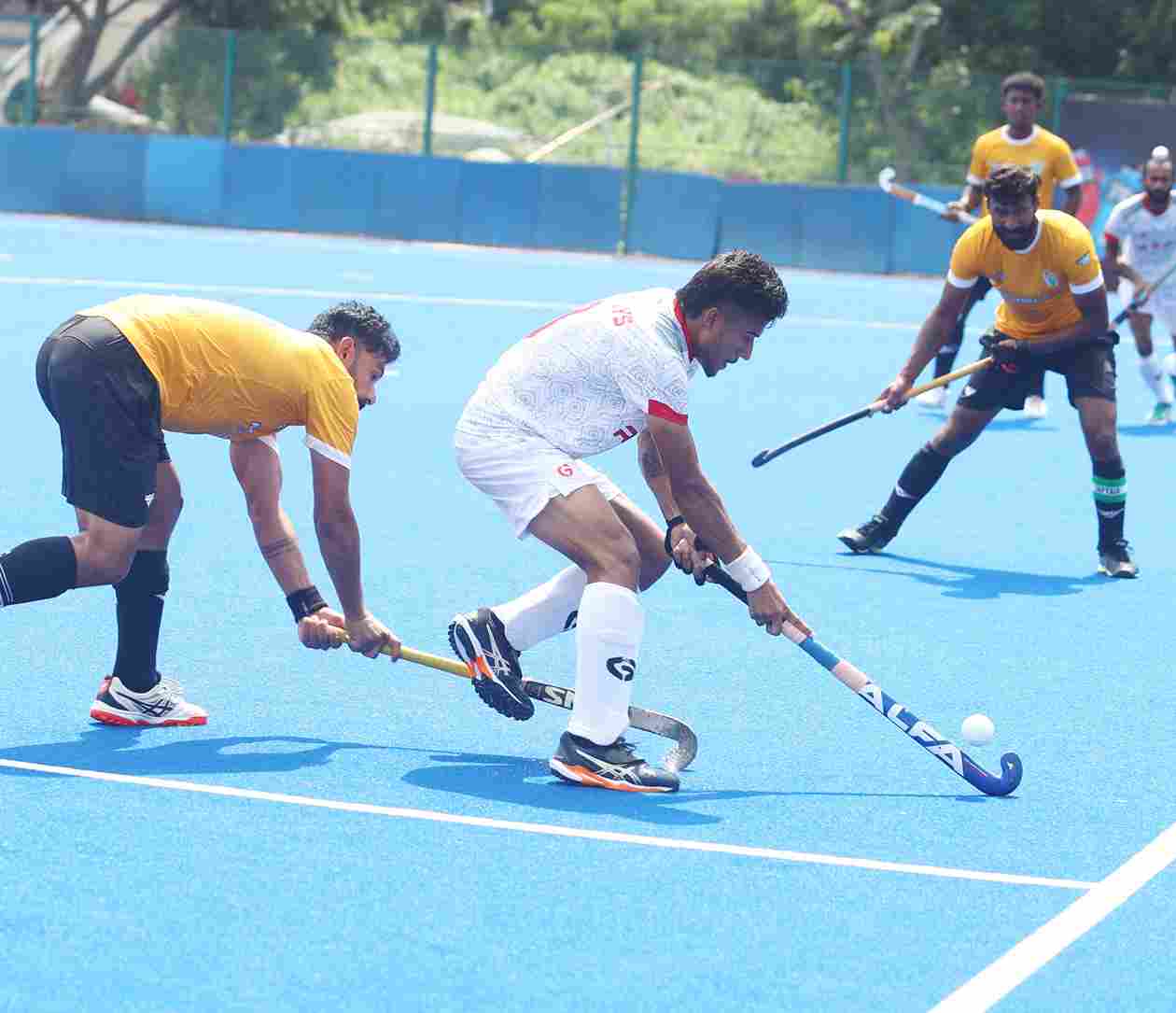 In Pool D, Railway Sports Promotion Board (RSPB) scored a 5-1 win over Food Corporation of India (FCI)