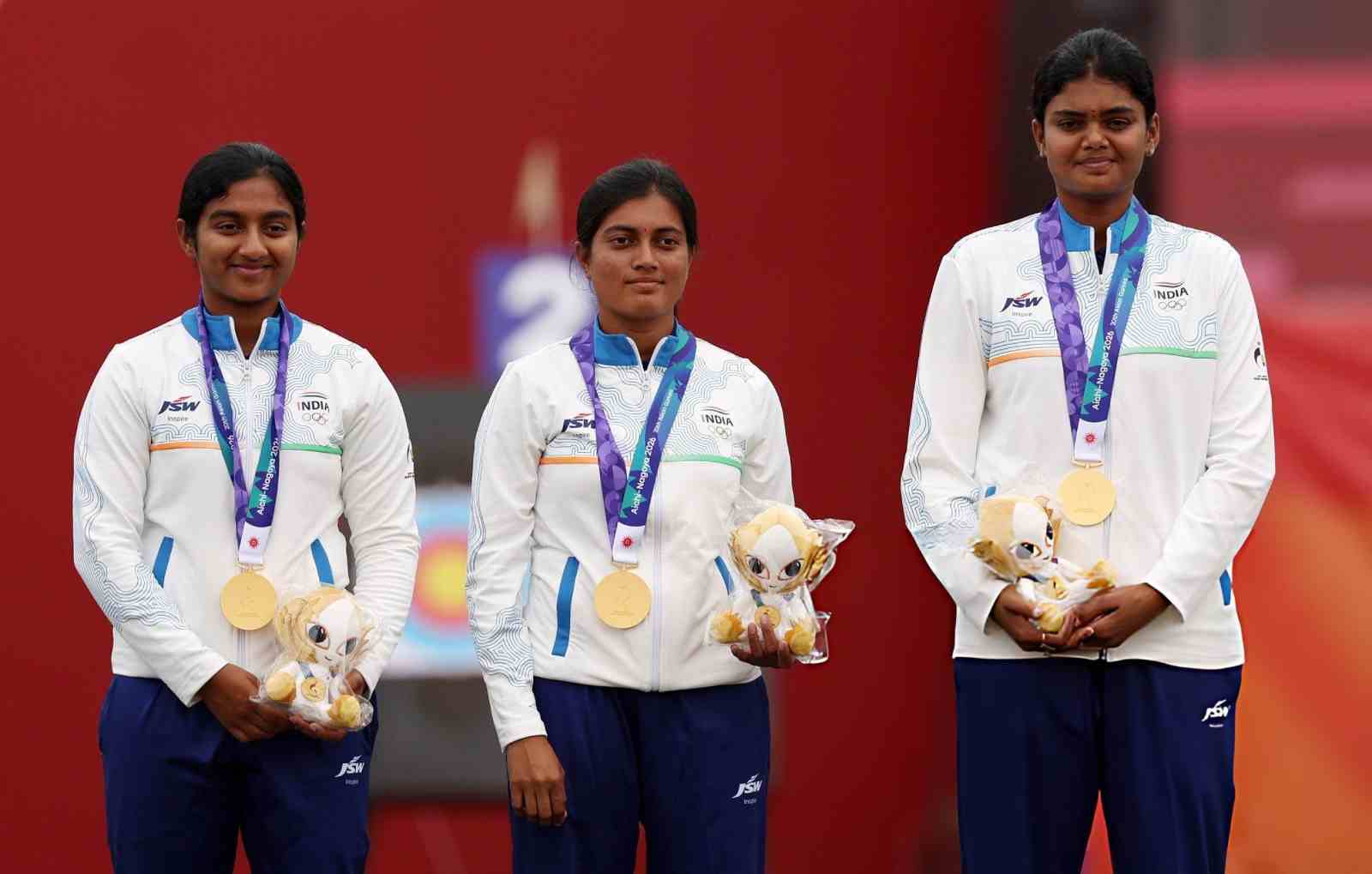 India's compound archers Chikitha Taniparthi, Jyothi Surekha Vennam and Prithika Pradeep