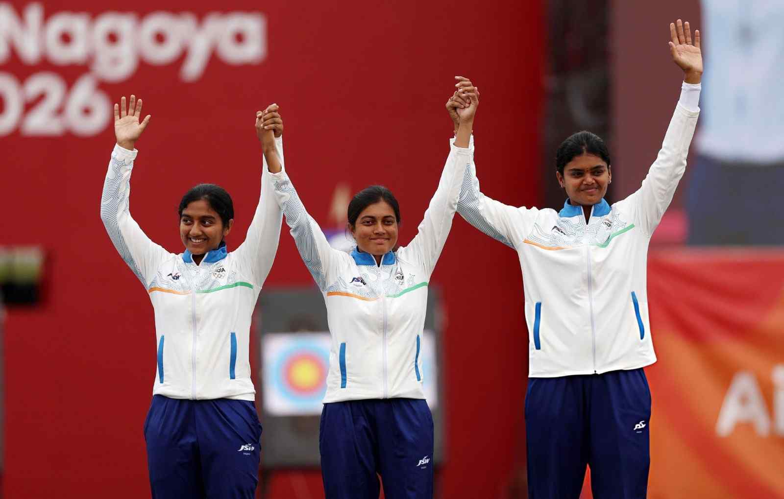 India's compound archers Chikitha Taniparthi, Jyothi Surekha Vennam and Prithika Pradeep