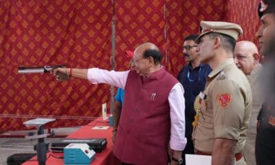 lieutenant governor of Ladakh V K Saxena at the inauguration of the indoor shooting range in Leh