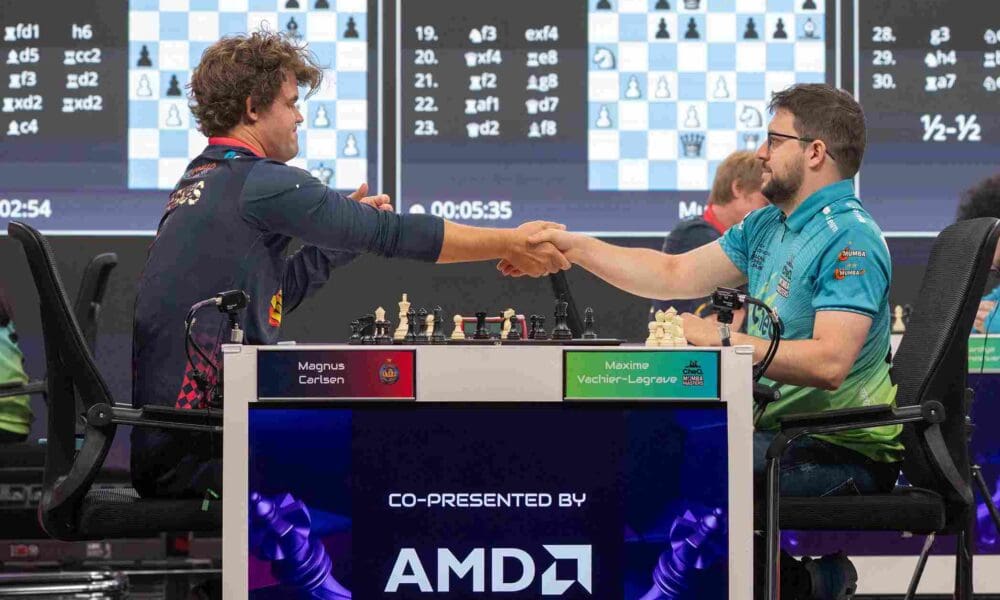 Alpine APL Pipers' Magnus Carlsen played a solid game to beat Maxime Vachier-Lagrave