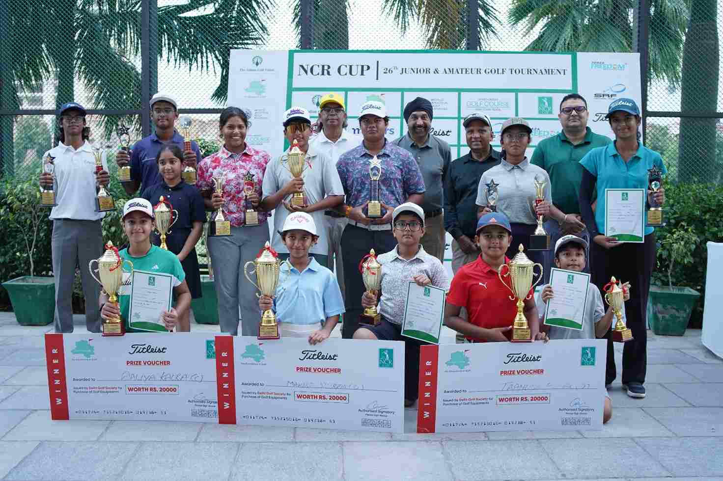 Winners of the 26th NCR Cup Junior & Amateur Golf Tournament at Jaypee Greens Wish Town, Noida