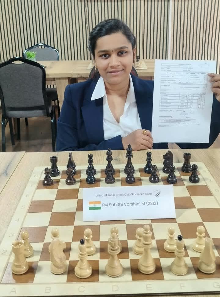 Sahithi Varshini secures final Woman Grandmaster norm in Serbia tournament