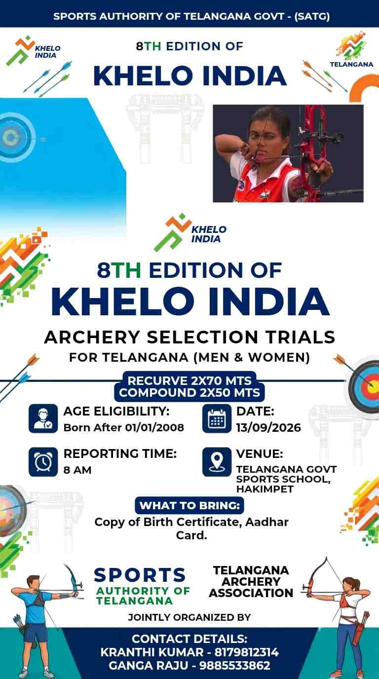 Telangana archers' selections
