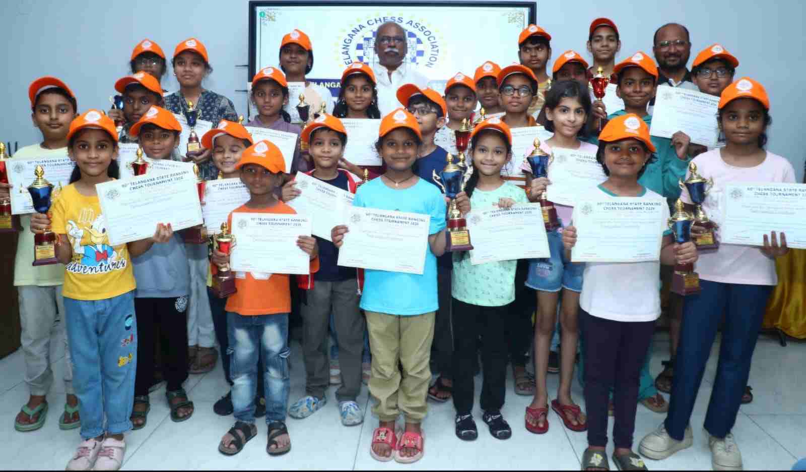 Jeev Sphoorthi won the Under-15 title at the 60th Telangana chess meet
