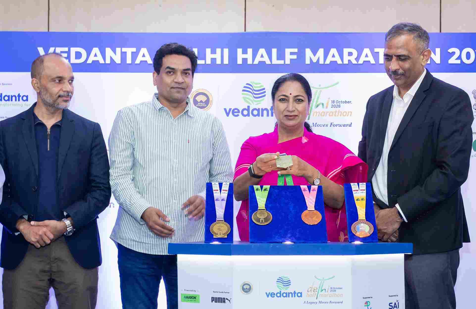 Vedanta Delhi Half Marathon Finisher’s Medal unveiled by Delhi CM Rekha Gupta