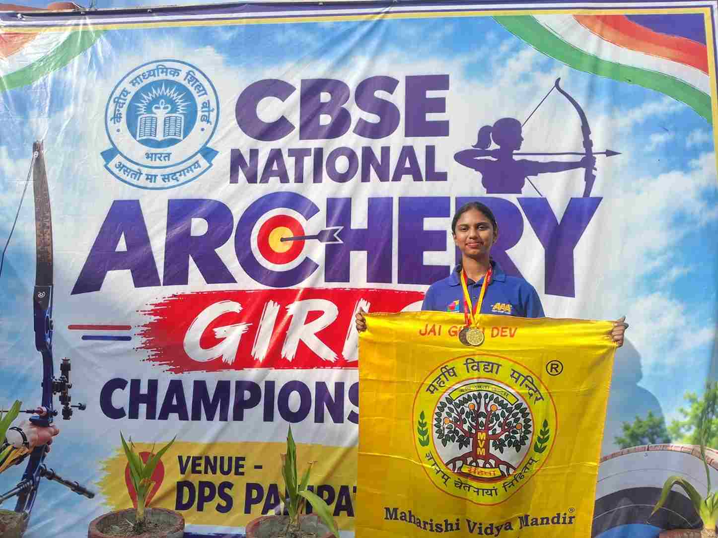 Veeravalli Joshitha bags a gold and a bronze at CBSE Natl Archery Championship