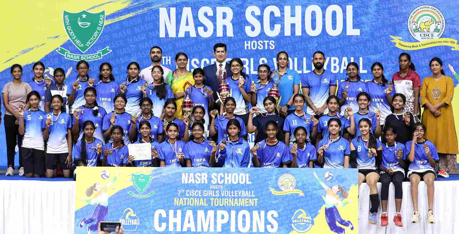 Tamil Nadu girls who won three titles at CISCE Volleyball