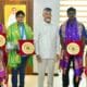 Andhra Pradesh chief minister Nara Chandrababu Naidu with the asian games medallists