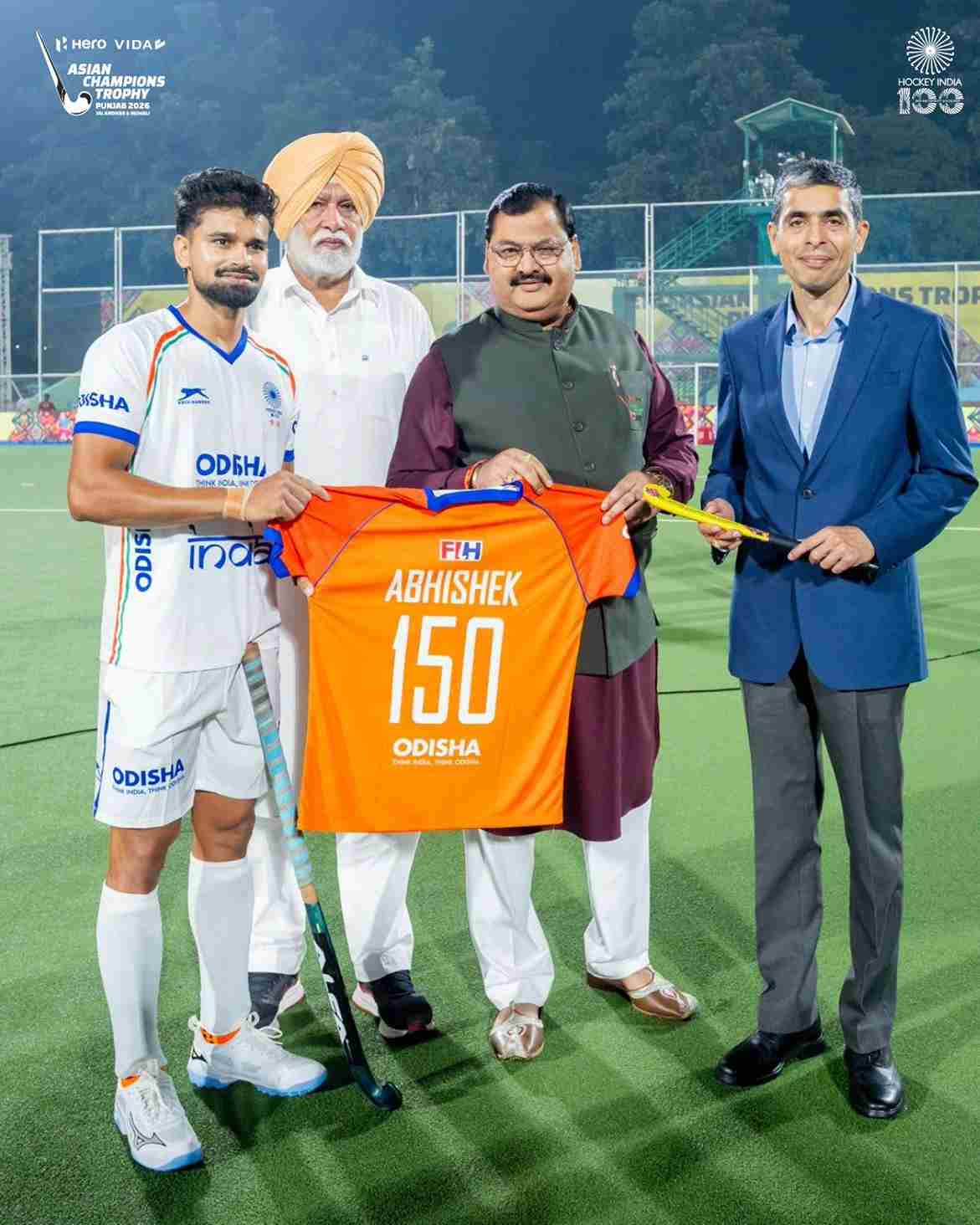 Abhishek celebrates his 150th international cap with a splendid brace against Japan 