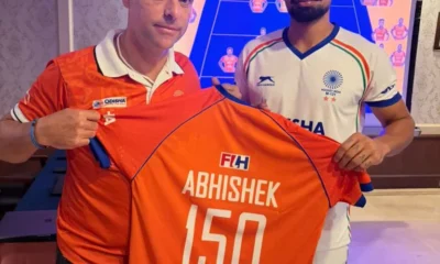 Abhishek celebrates his 150th international cap with a splendid brace against Japan