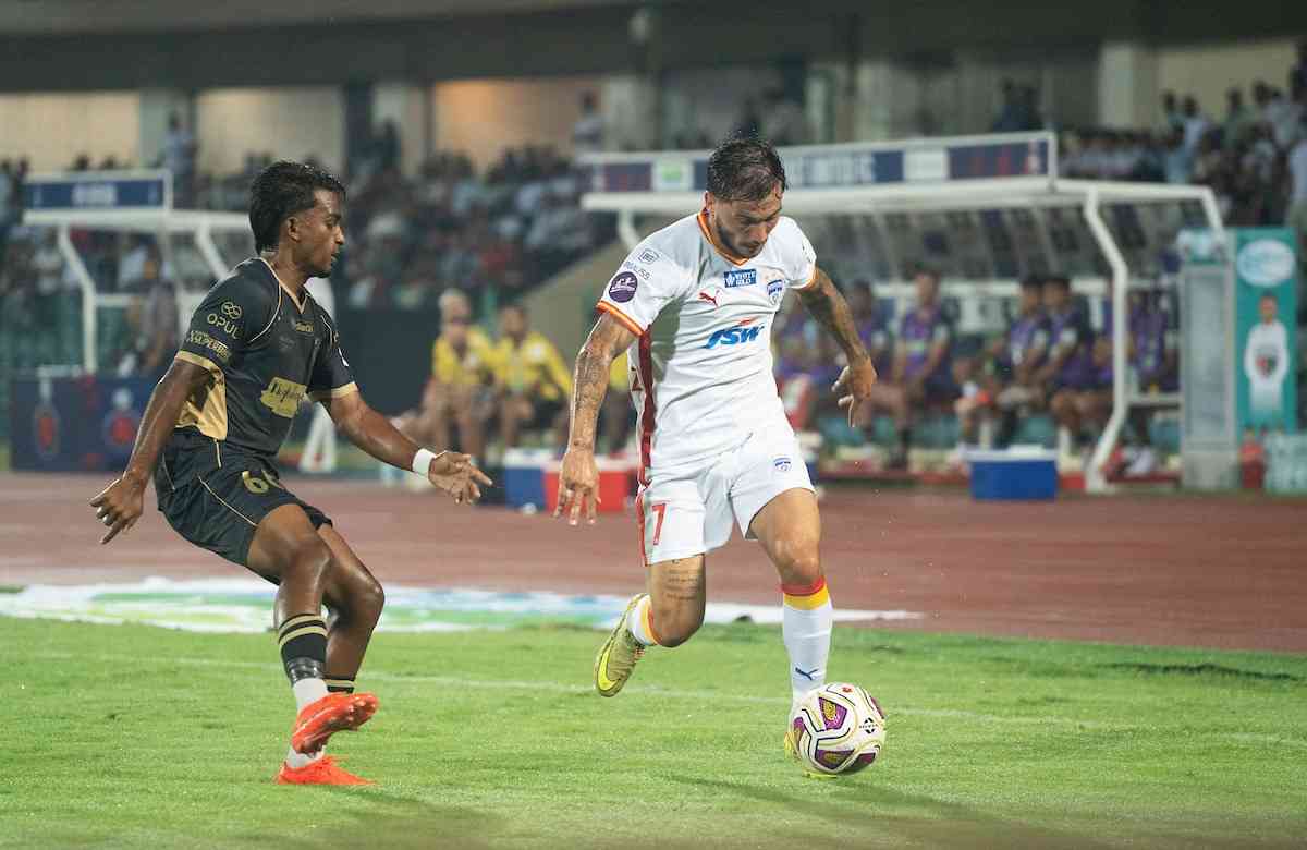 Bengaluru FC's Borja Martinez in action against NEUFC