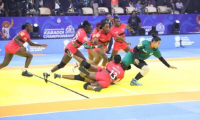 Kenya’s women edged out Bangladesh 34-25 in the commonwealth kabaddi