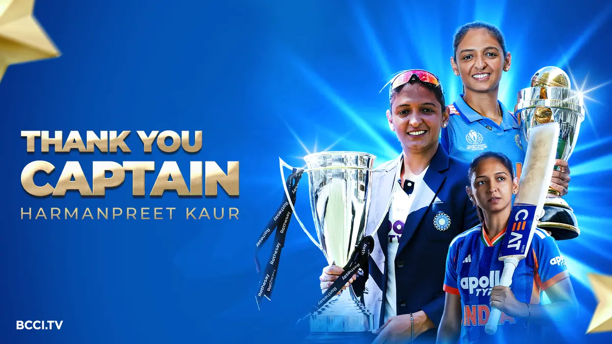 BCCI acknowledges Harmanpreet Kaur's leadership and contribution to Indian Cricket