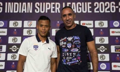 Bengaluru FC coach Pep Muñoz and Suresh Wangjam