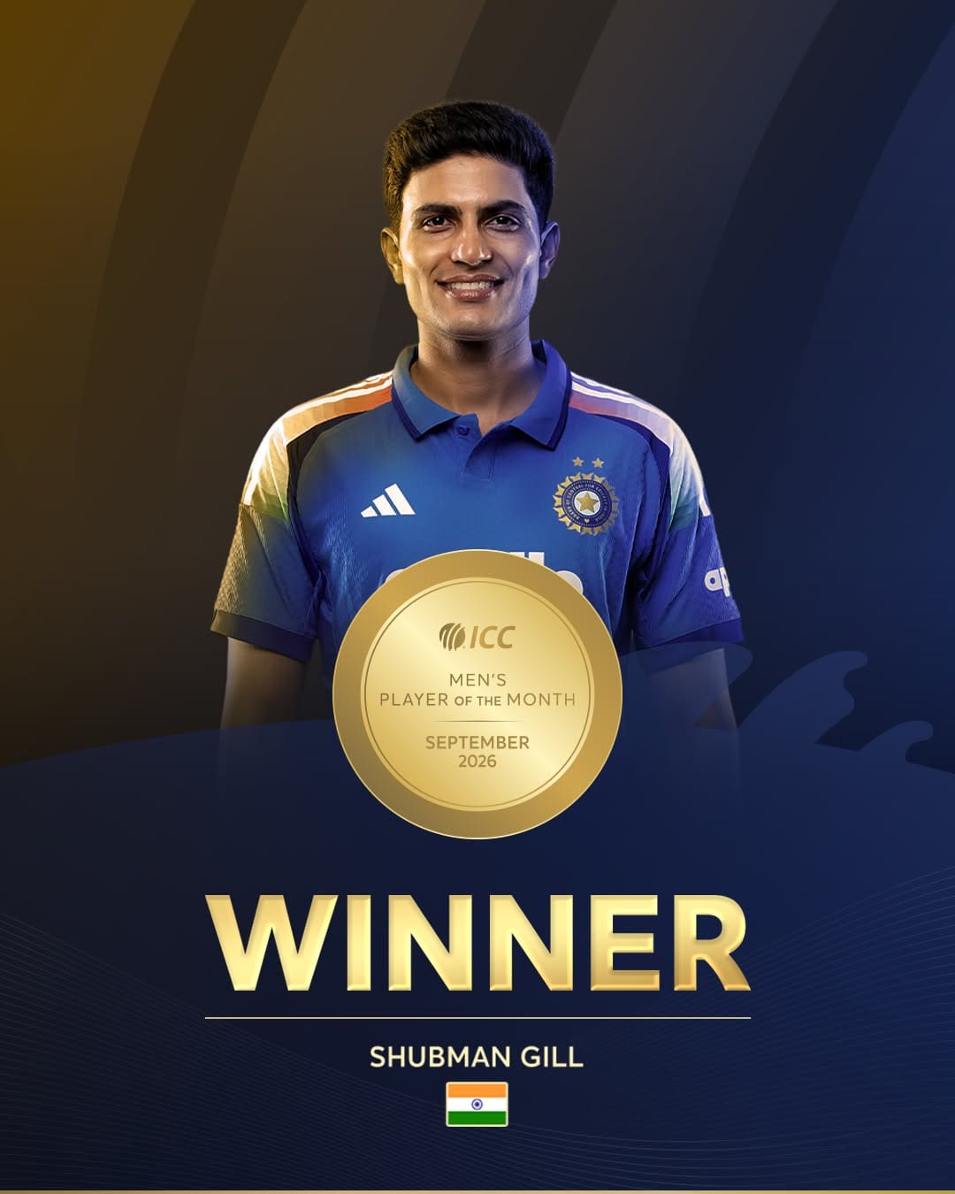 Shubman bags record fifth ICC Player of the Month award, Shafali wins her second award