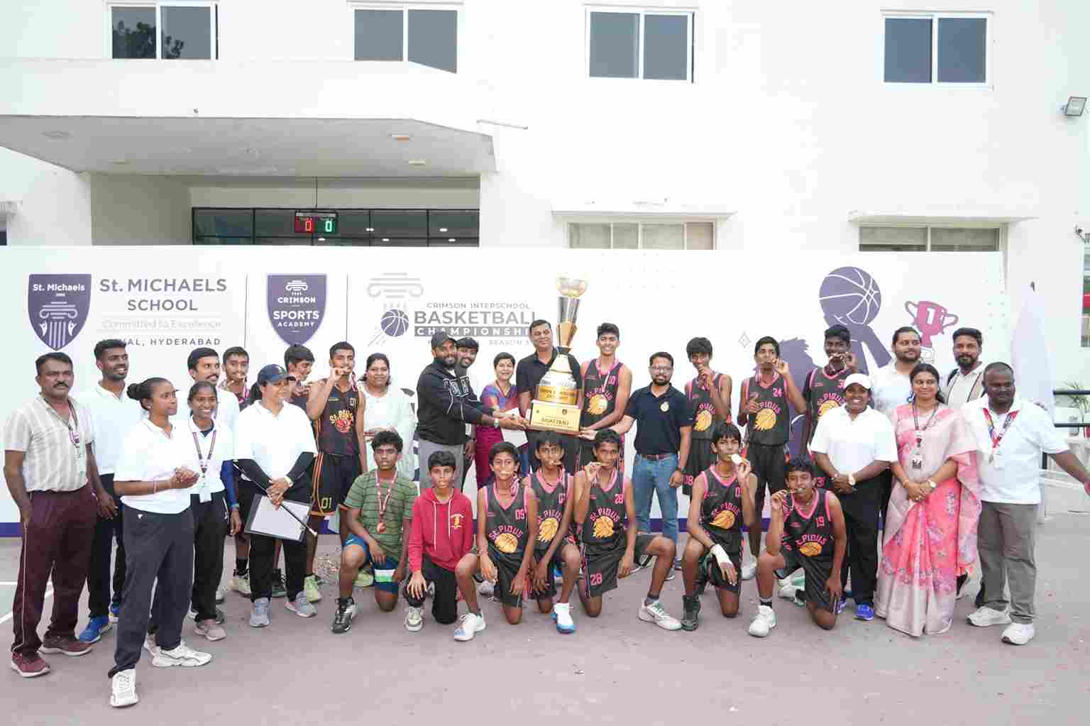 St Pious (Alwal) down Army Public School to win Crimson International Basketball Championship