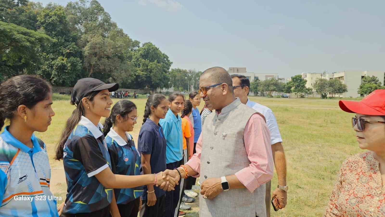 Chitti Sridhar at the Telangana baseball selection trials