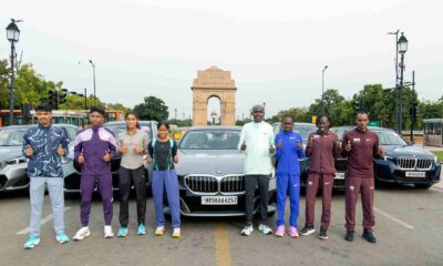 Irine Cheptai and others at the Vedanta Delhi half-marathon