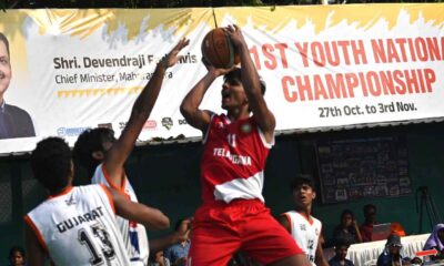 Telangana boys lost to Gujarat in the 41st Youth National basketball in Pune