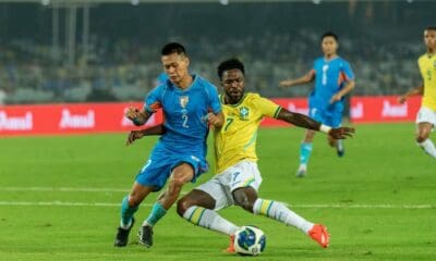 Football giants Brazil sweep past a fighting India 4-0 under the floodlights in Kolkata